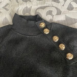 Zara gray knit gold buttons too sz L